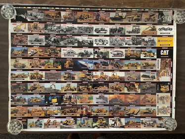 Outlook Graphics Caterpillar Tractor Trading Card Uncut Sheet Poster