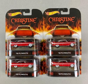 Group of 4 Mattel Hot Wheels Christine 58 Plymouth Die-Cast Cars