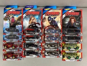 Group of 16 Mattel Hot Wheels Marvel Avengers Die-Cast Vehicles