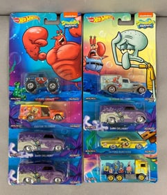 Group of 8 Mattel Hot Wheels Nickelodeon SpongeBob Die-Cast Vehicles