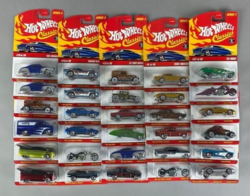 Group of 30 Mattel Hot Wheels Classics Die-Cast Cars