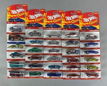 Group of 30 Mattel Hot Wheels Classics Die-Cast Cars