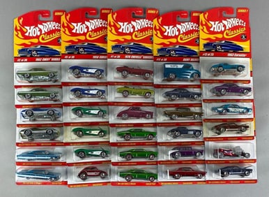 Group of 30 Mattel Hot Wheels Classics Die-Cast Cars