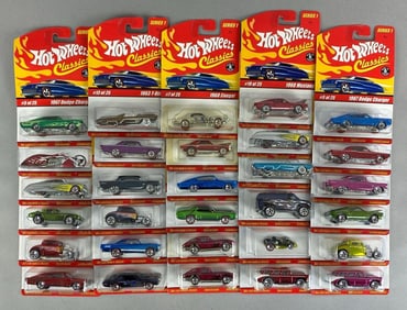 Group of 30 Mattel Hot Wheels Classics Die-Cast Cars