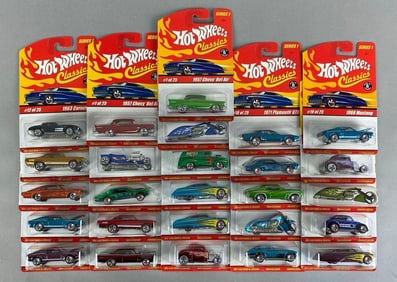 Group of 26 Mattel Hot Wheels Classics Die-Cast Cars