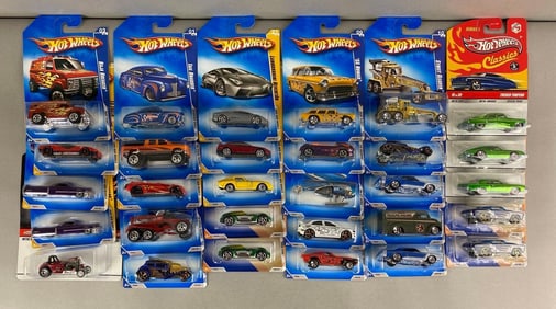 Group of 30 Mattel Hot Wheels Die-Cast Vehicles