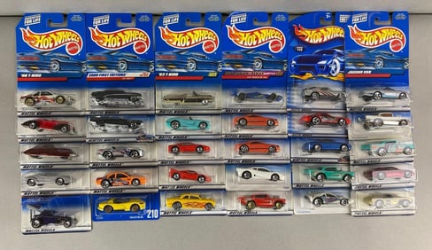 Group of 30 Mattel Hot Wheels Die-Cast Cars