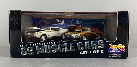 Group of 2 Mattel Hot Wheels 30th Anniversary 69 Muscle Die-Cast Cars