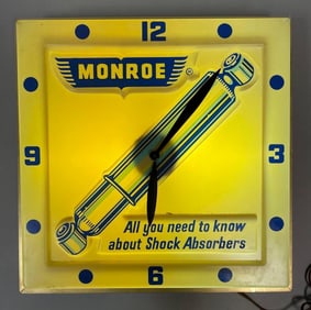 Monroe Shocks Light-Up Advertising Clock