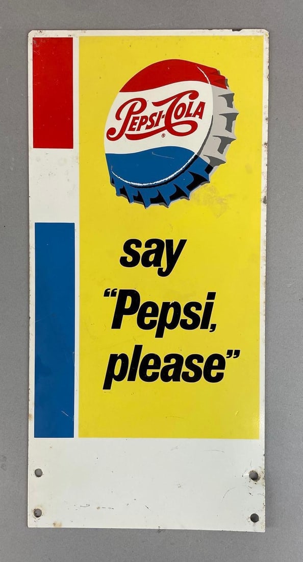 Pepsi Cola Double Sided Metal Advertising Sign (1 of 2)