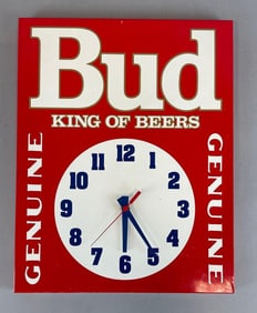 Budweiser King of Beers Metal Advertising Clock