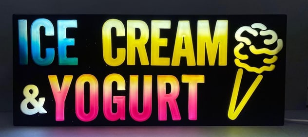 Ice Cream Yogurt Light-Up Advertising Sign