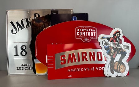 Group of Liquor Advertising Signs