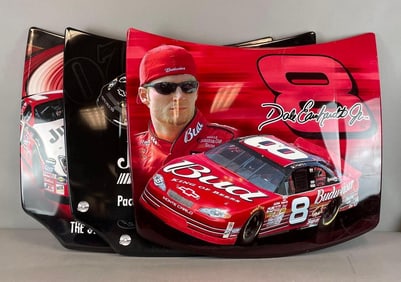 Group of NASCAR Driver Hood Signs