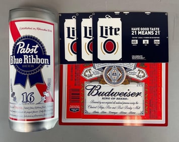Group of Beer Advertising Signs