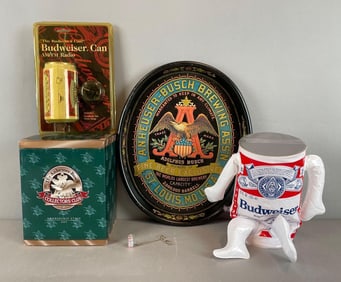 Group of Anheuser Busch / Budweiser Beer Advertising Items