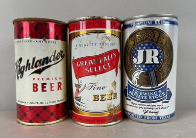 Group of Vintage Beer Advertising Cans