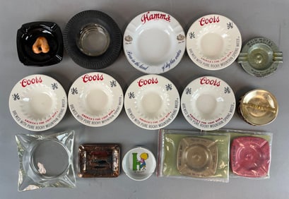 Group of Advertising Ashtrays and More