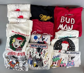 Group of Bud Light Spuds Mackenzie Beer Advertising Shirts and More
