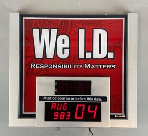 Budweiser Beer Legal Age Light-Up Advertising Calendar