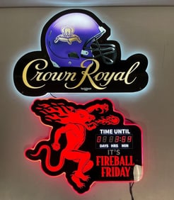 Group of 2 Liquor Light-Up Advertising Signs