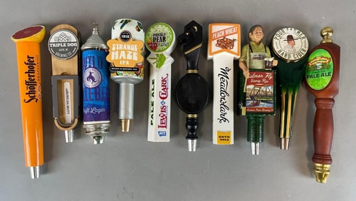 Group of Craft Beer Advertising Tap Handles