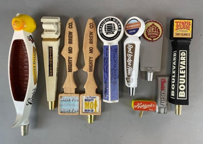 Group of Beer Advertising Tap Handles
