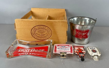 Group of Beer Advertising Items