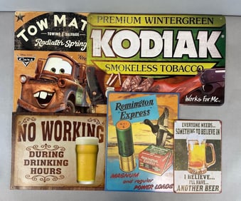 Group of Modern Metal Signs