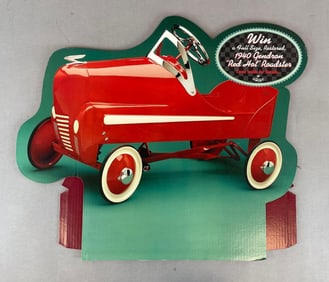 Hallmark Restored Pedal Car Giveaway Cardboard Advertising Display