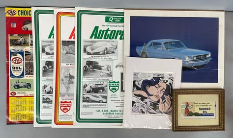 Group of Automobile Related Posters and More