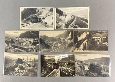 Postcards - 8 French Train