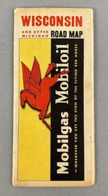 1936 Mobilgas Wisconsin and Upper Michigan Road Map