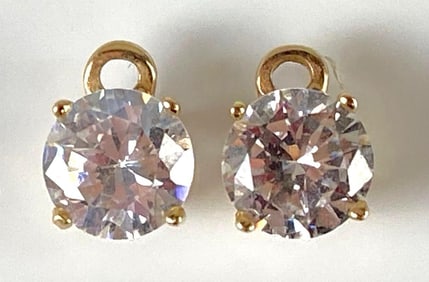 14K Gold Clear Tourmaline Earring Faces