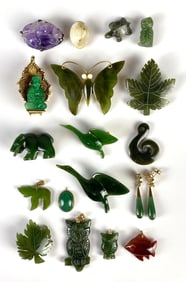 Group of Jade Brooches and More