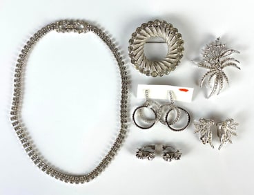 Group of Rhinestone Costume Jewelry