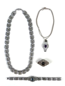 Group of Sterling Silver Filagree Jewelry