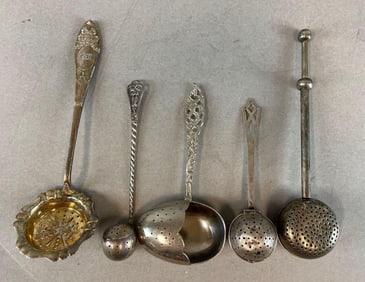 Group of Tea Strainer Spoons