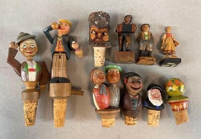 Group of Wood Figural Cork Stops and More