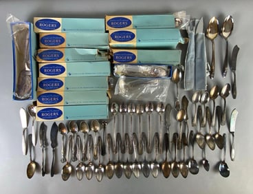 Group of Assorted Silverplate Flatware and More