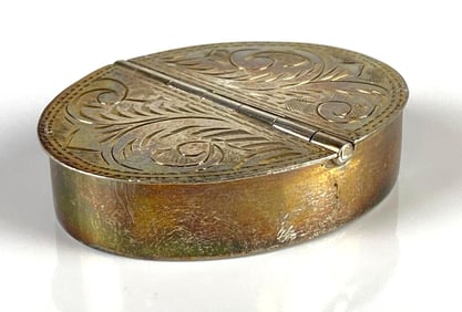 Etches Sterling Silver Pill/Snuff Box