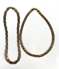 Group of 2 Sterling Silver Vermeil Braided Necklaces