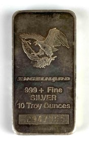 Engelhard 10oz .999 Fine Silver Ingot/Bar