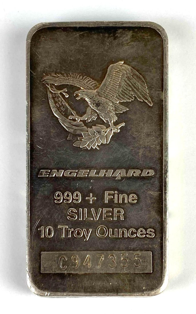 Engelhard 10oz .999 Fine Silver Ingot/Bar (1 of 2)