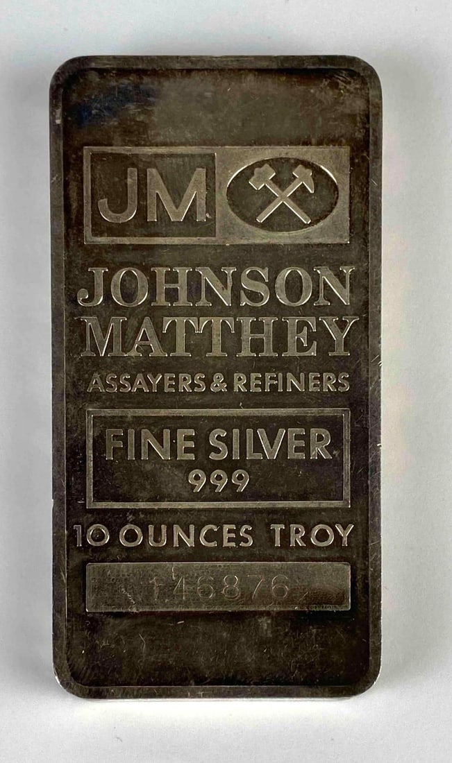 Johnson Matthey 10oz .999 Fine Silver Ingot/Bar (1 of 2)