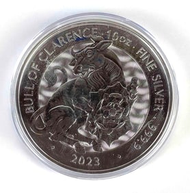 2023 England £10 Bull of Clarence 10oz .999 Fine Silver Round