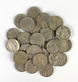Group of 28 US Buffalo Nickels