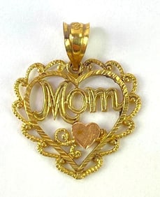 14 K Gold Mom Necklace Pendant
