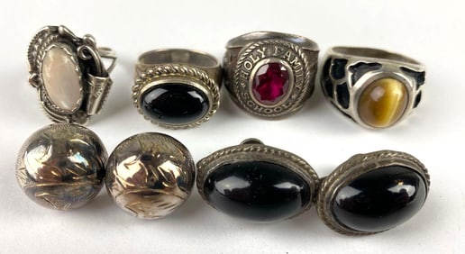 Group of Sterling Silver Rings and Earrings