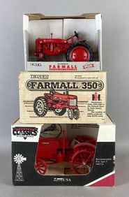 Group of 3 Red Die-Cast Tractors